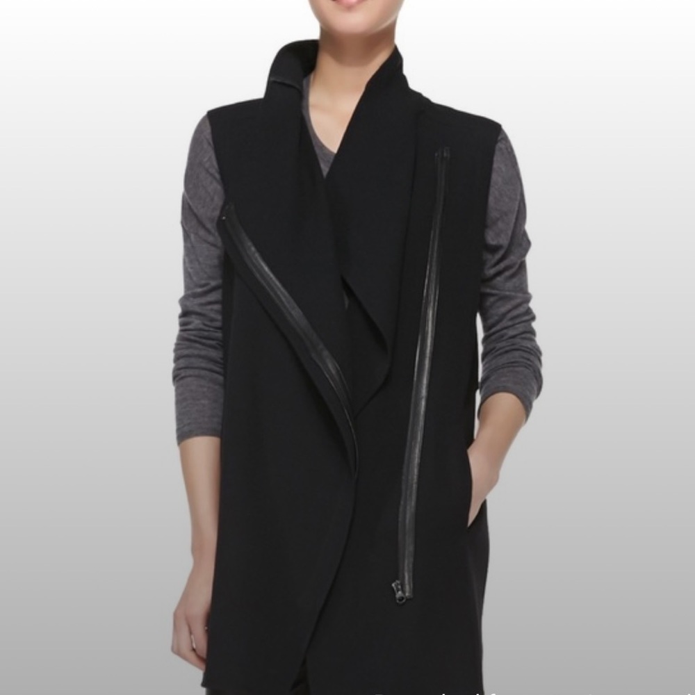 Vince Wool & Leather Trim Vest!